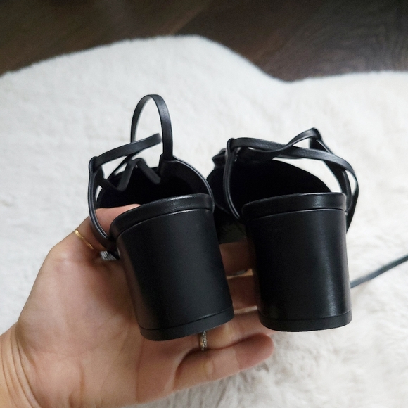 Vince Y2K Dunaway Square Toe Lace Up Black Snake Skin Leather Sandal - Picture 10 of 13